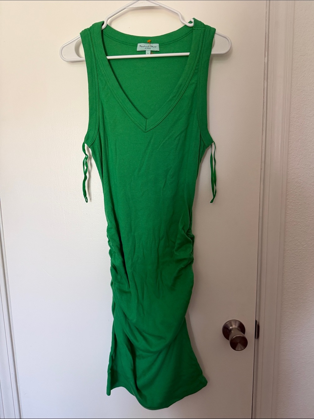 Michael Stars Green V-Neck Sleeveless Dress